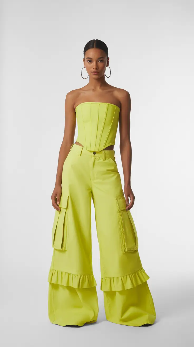 cute spring rave outfits 2026 Citrus Cargo Sculpted Glow