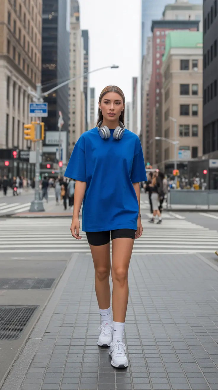 gorgeous spring workout outfits 2026 Blue Street-Style Training Look for City Days