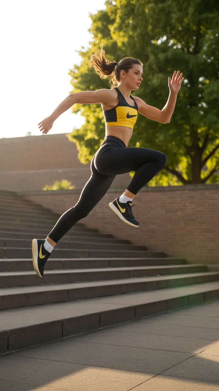 gorgeous spring workout outfits 2026 High-Impact Yellow and Black Sprinting Set