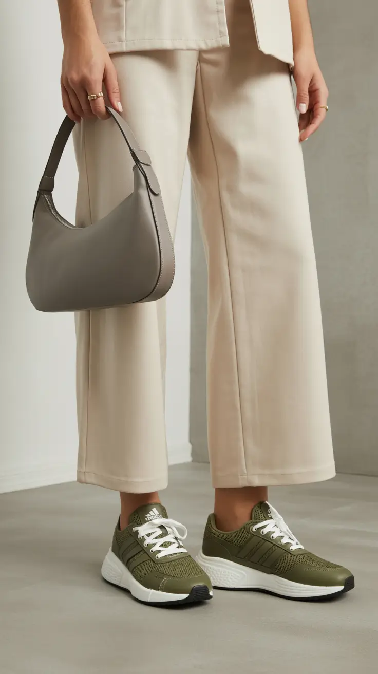 must-have sneakers spring outfit 2026 Soft Neutrals with a Sporty Twist