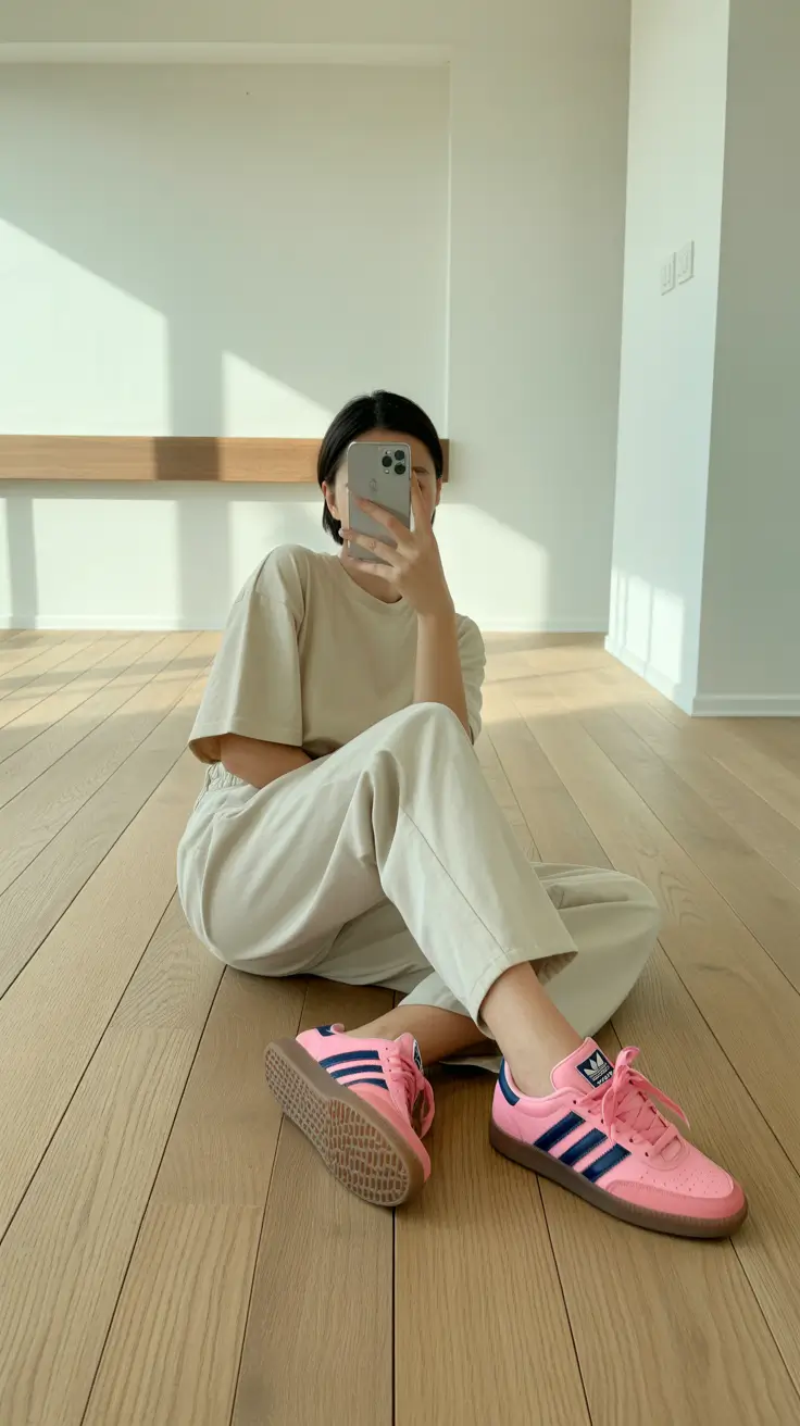 must-have sneakers spring outfit 2026 Pink Playfulness for Everyday Softness