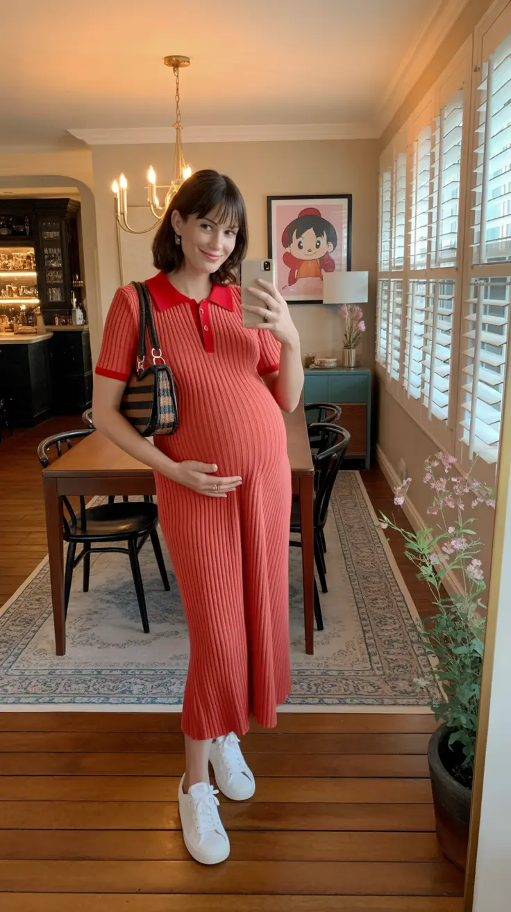 must-have spring outfit for pregnant women 2026 - Relaxed Rib-Knit Charm for Cozy Spring Moments