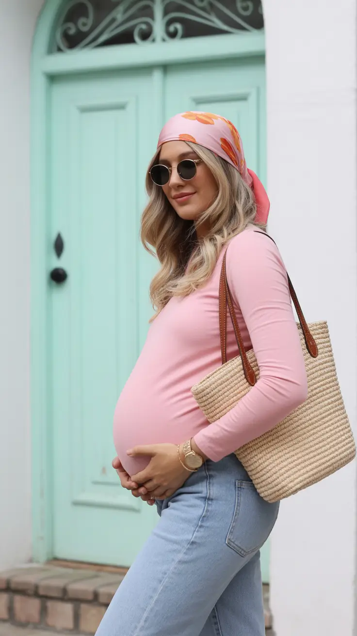 must-have spring outfit for pregnant women 2026 - Playful Pastels with a Touch of Retro Charm