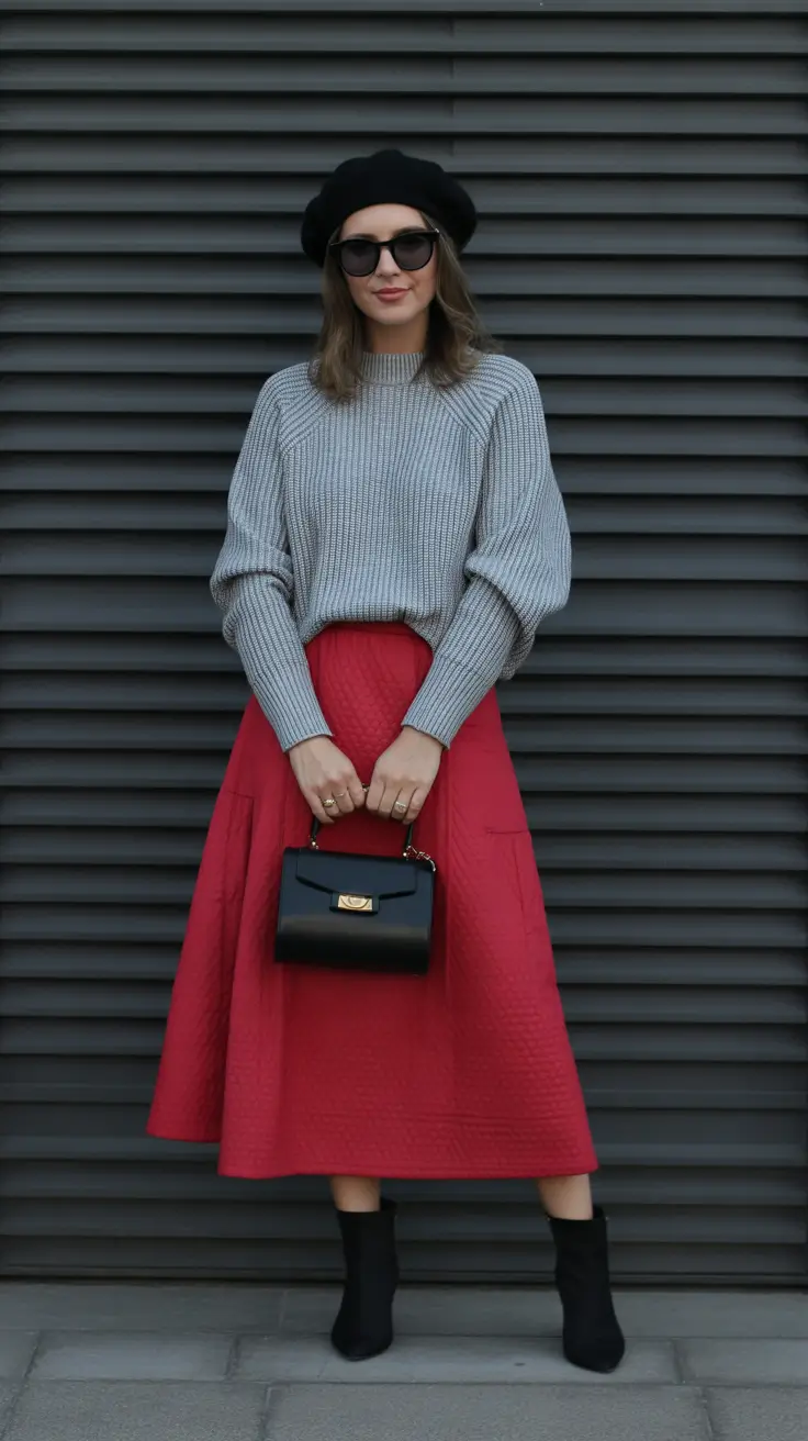 old money spring outfits 2026 Parisian-Inspired Neutrals With a Bold Skirt