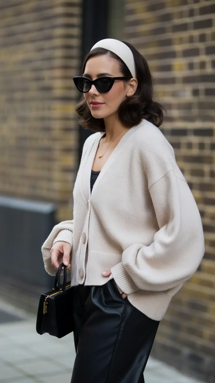 old money spring outfits 2026 Neutral Knits With Sleek Black Accents