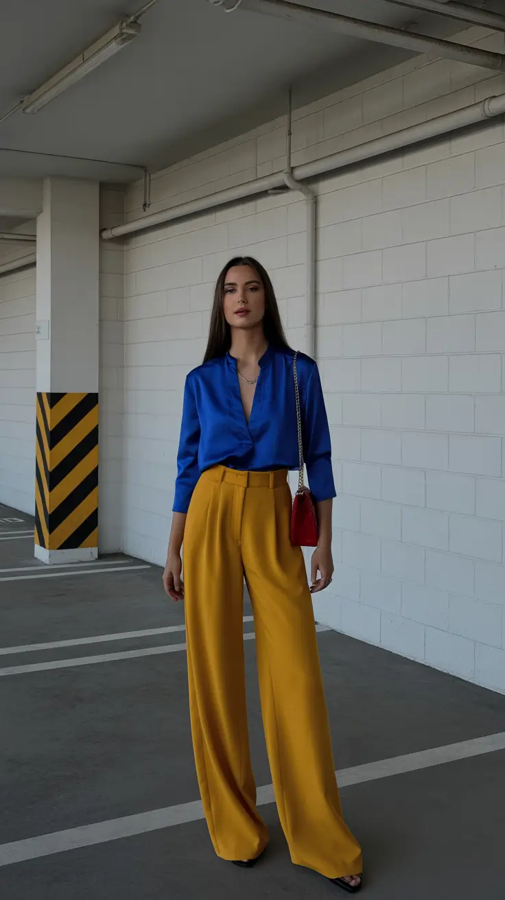 top spring capsule wardrobe 2026 Bold Color Harmony With Clean Architectural Lines