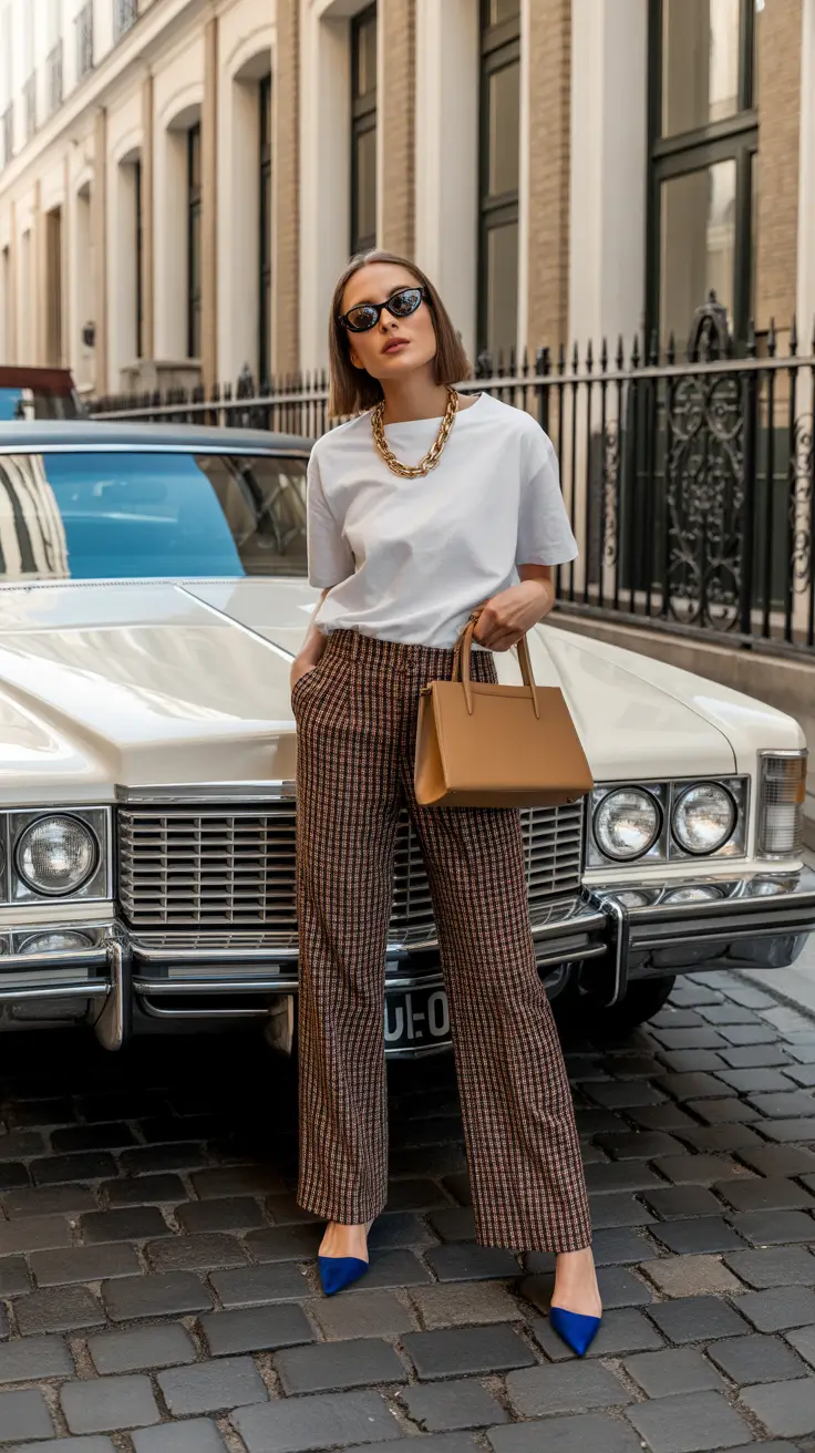 Top spring office outfits 2026 Chic Neutrals With Retro Patterns