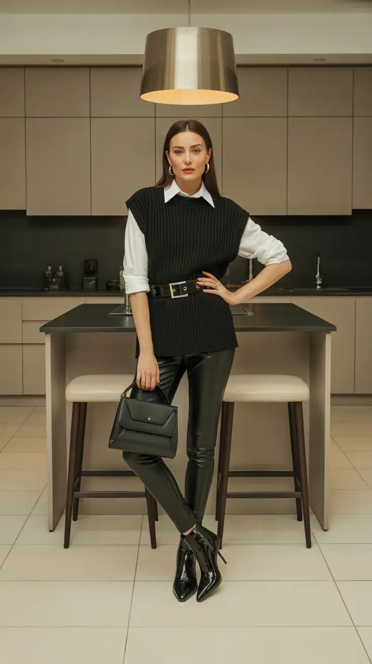 Top spring office outfits 2026 Black Layered Modernity