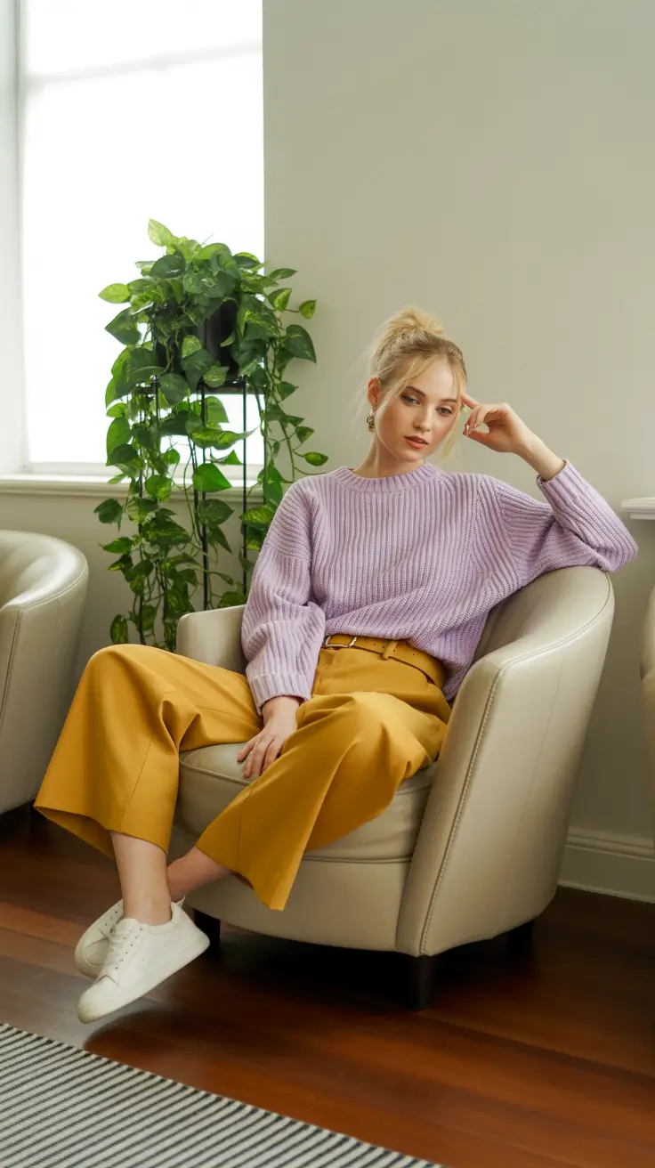 Top spring office outfits 2026 Pastel and Mustard Color-Play