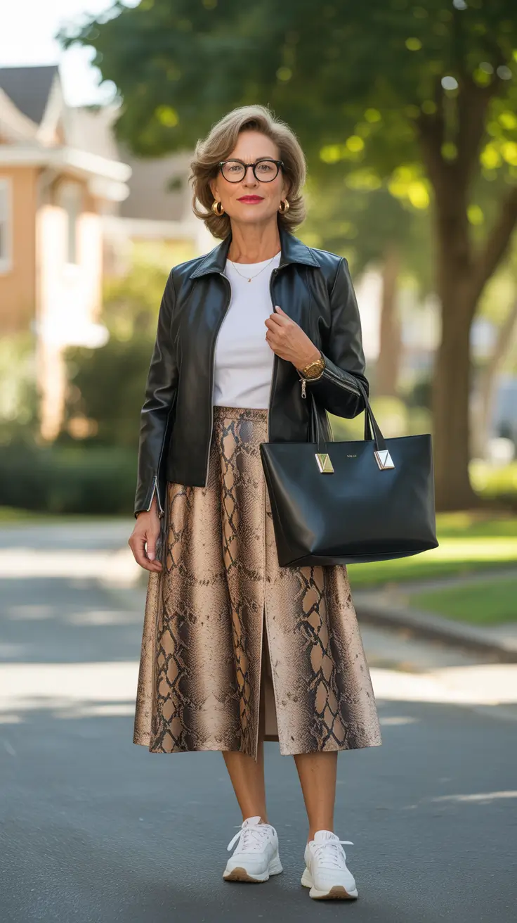 outfits for women over 50 spring - Refined Leather and Soft Neutrals for Modern Spring Days