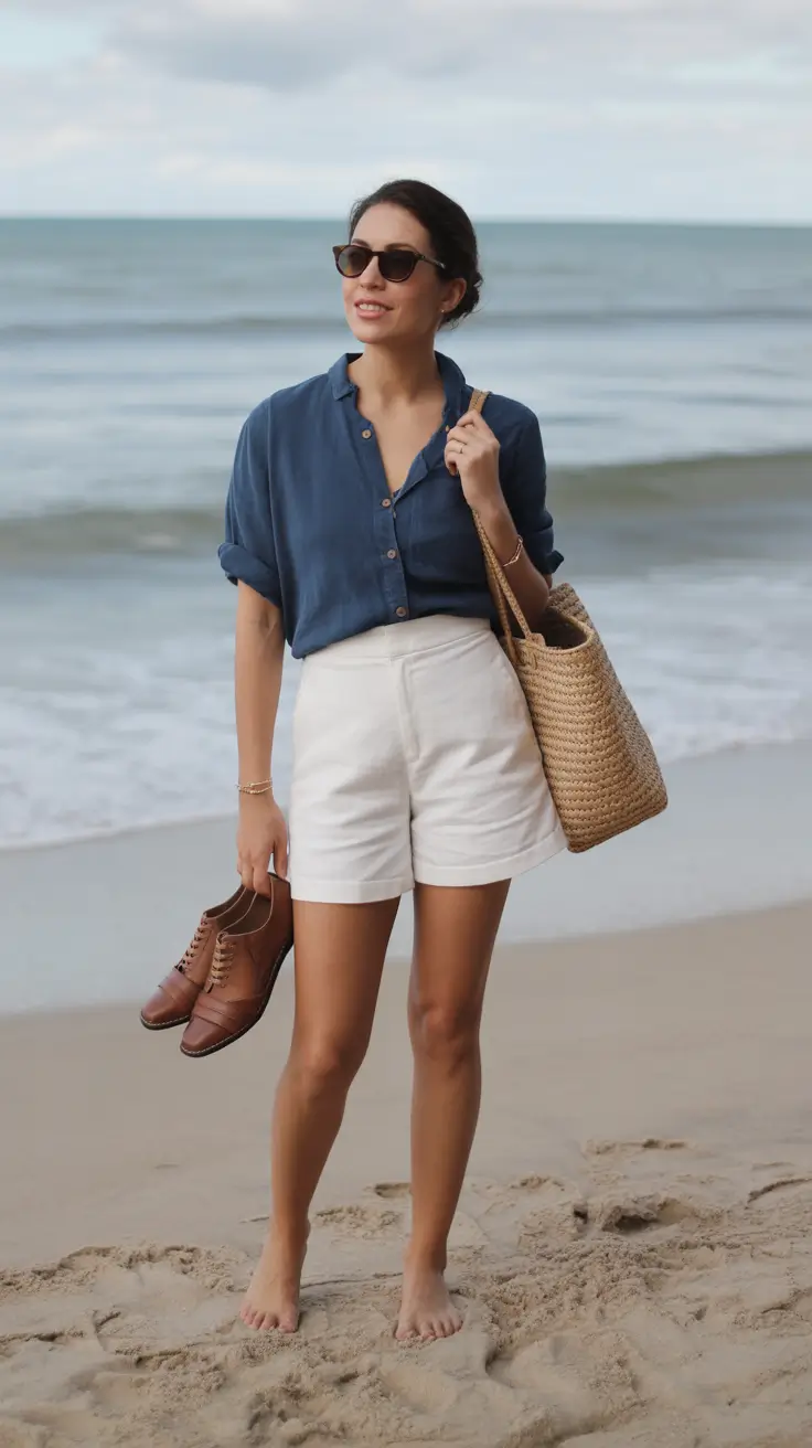 spring travel outfits 2026 - Breezy Beach Neutrals for Coastal European Escapes
