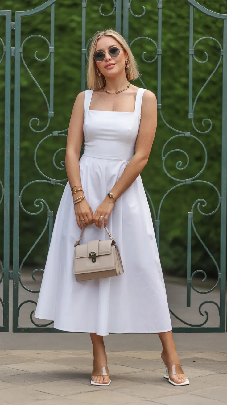 spring wedding outfits for guest Crisp White Simplicity With Modern Charm