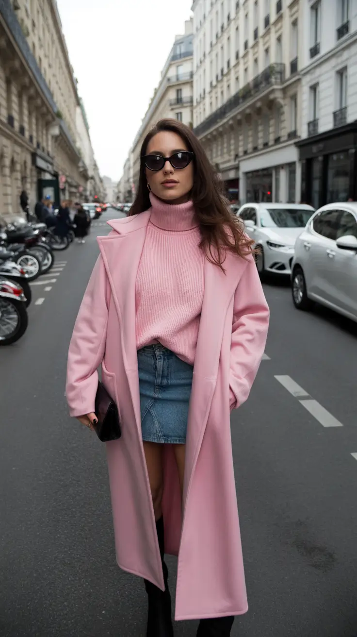 cold spring outfits 2026 Monochrome Pinks With City Energy