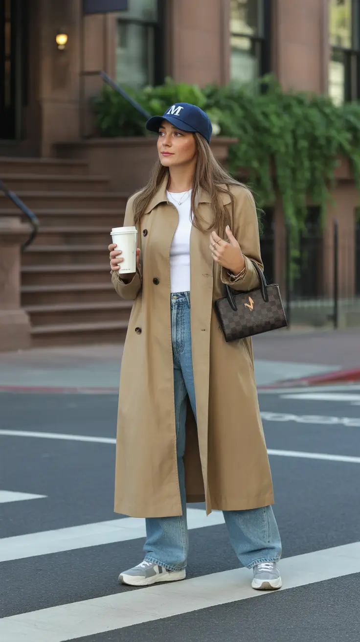 cold spring outfits 2026 Classic Trench Layers With a Sporty Twist