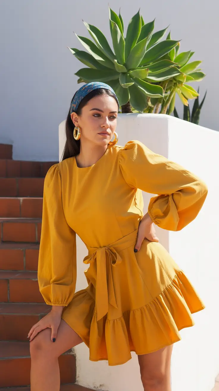 spring dress outfits 2026 Golden Yellow Ruffles for Sunshine-Ready Style