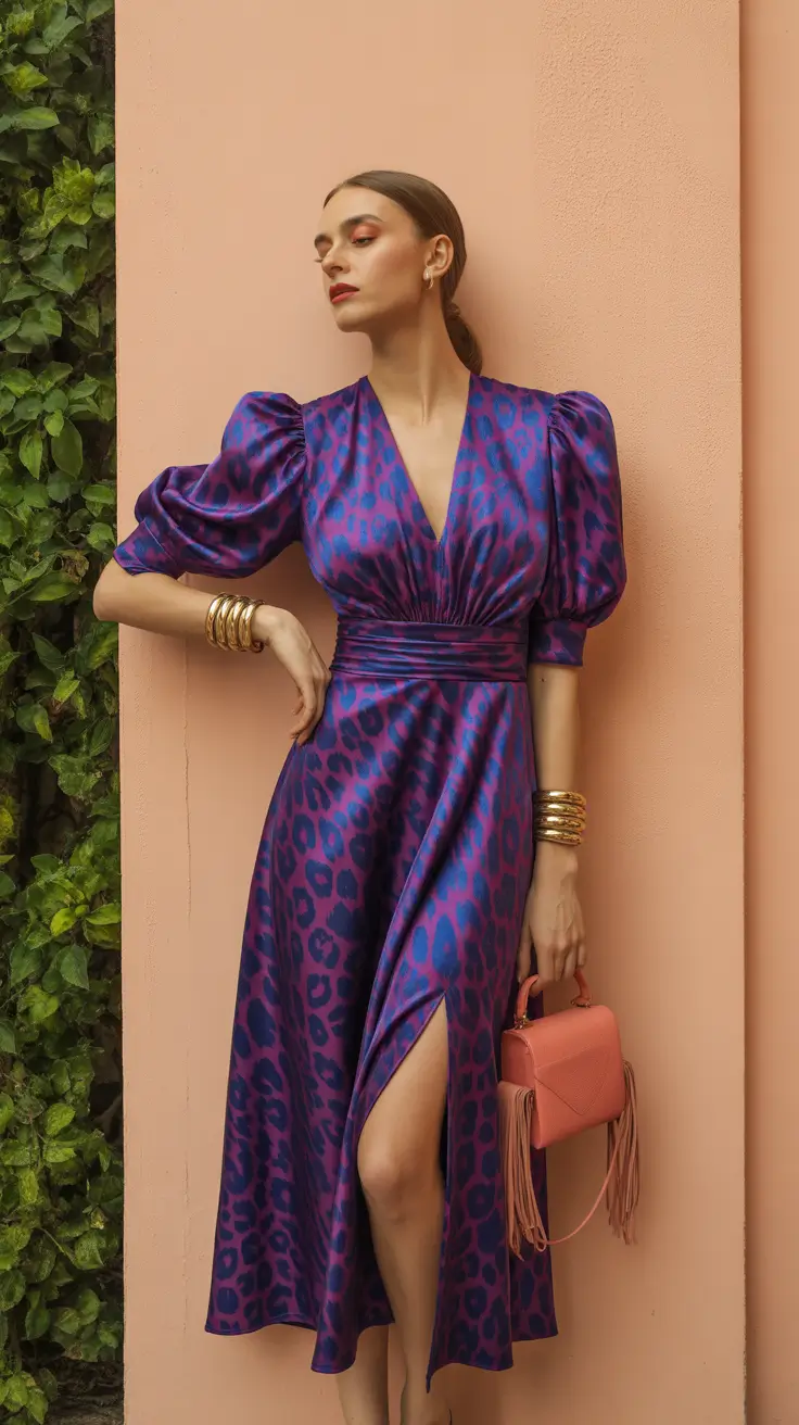 spring dress outfits 2026 Vivid Satin and Power Shoulders for a Bold Spring Statement
