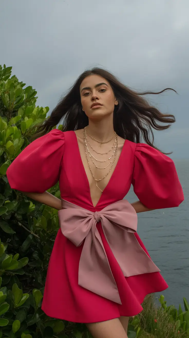spring dress outfits 2026 Dramatic Pink Mini with an Oversized Bow