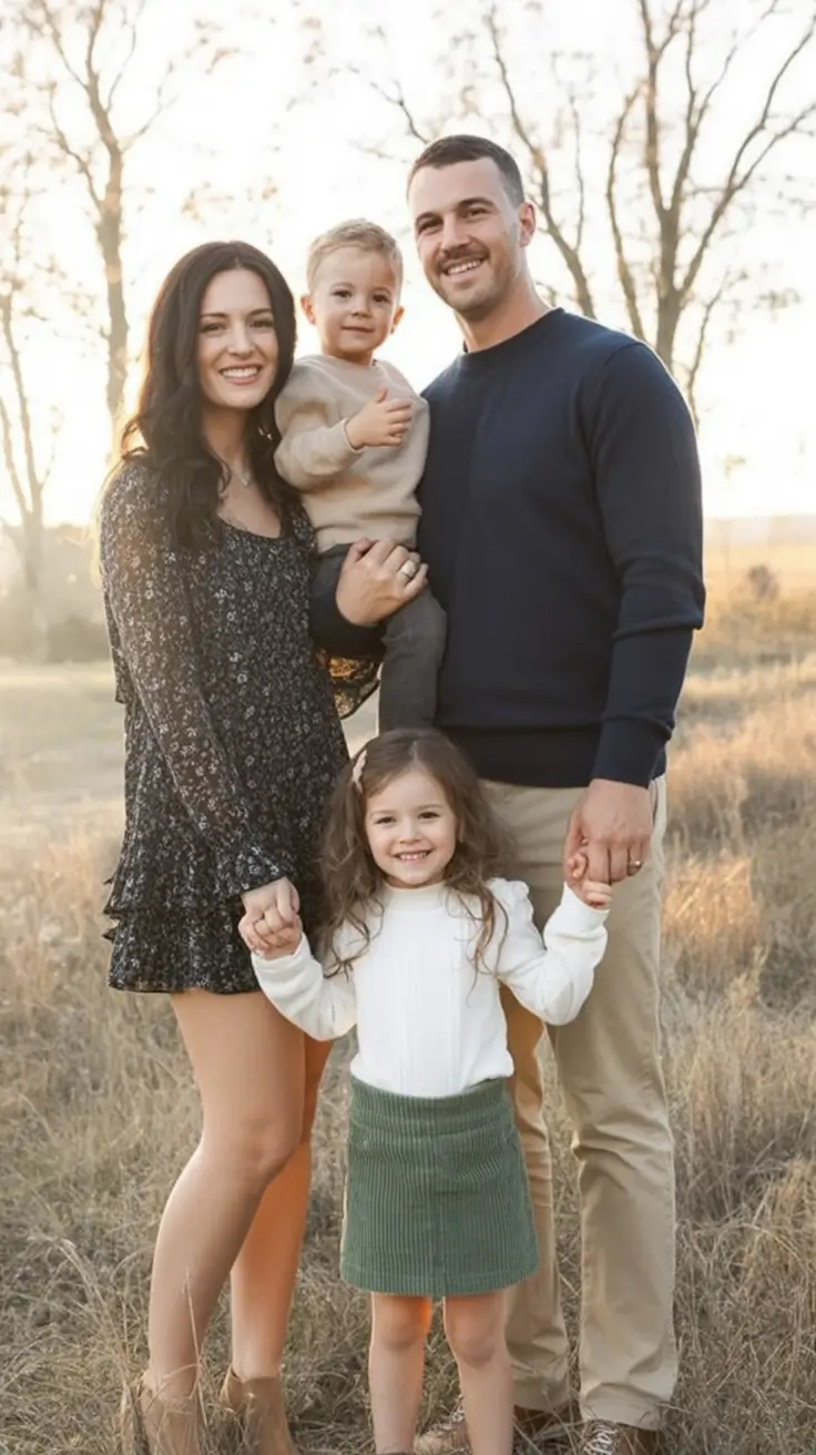 classy spring family pictures outfits 2026 Warm Knits and Earthy Greens for Early Spring