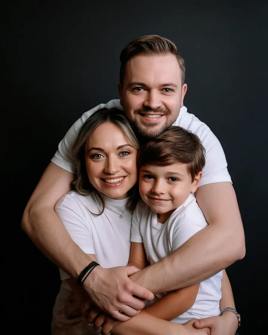 classy spring family pictures outfits 2026 Bright Whites Against a Moody Backdrop
