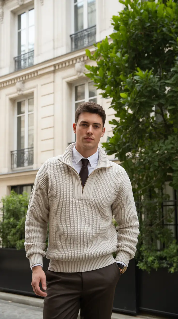 spring outfits men 2026 Old-Money Warmth with Parisian Refinement