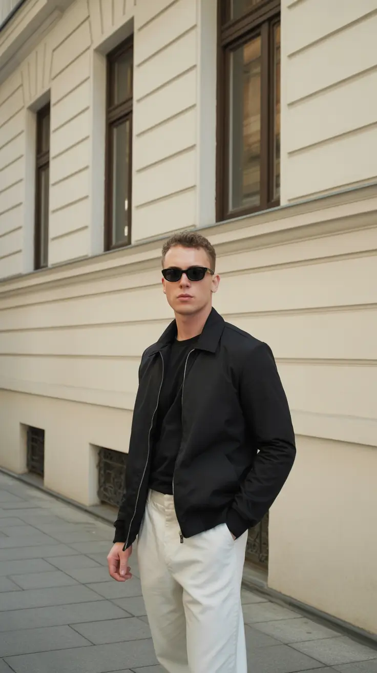 spring outfits men 2026 Sleek Monochrome City Confidence