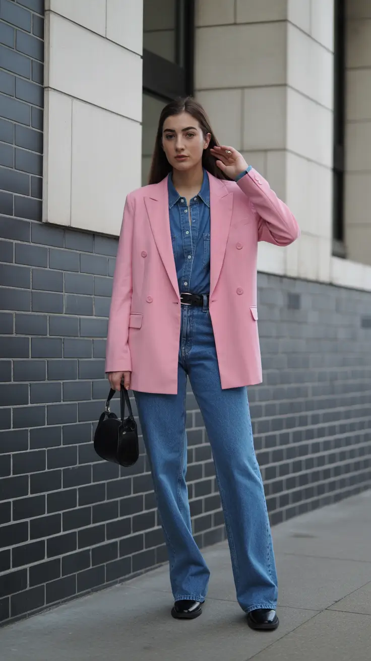classy spring outfits for work 2026 Polished Denim Layers with a Soft Spring Blazer