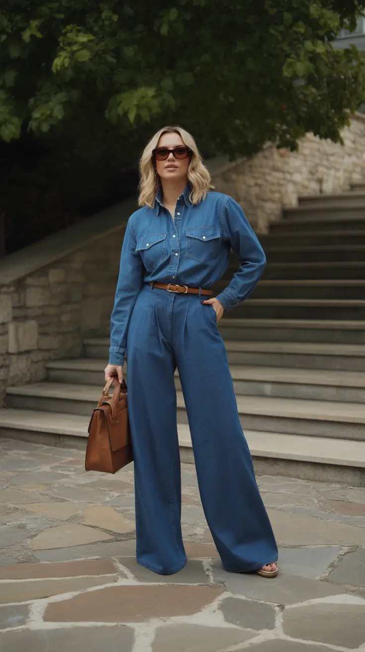 cute spring outfit for saturday 2026 Denim Monochrome with Quiet Strength