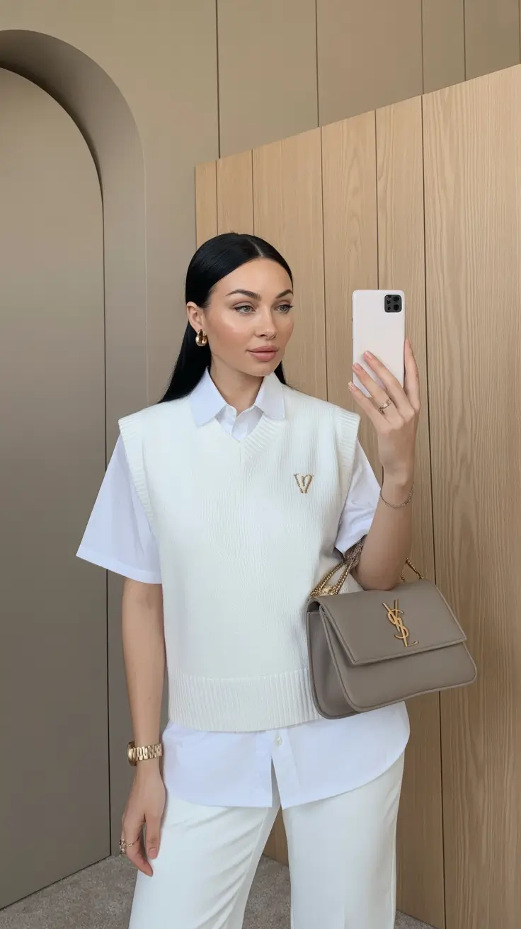 cute spring outfit for saturday 2026 Crisp White Layers for a Clean Spring Palette