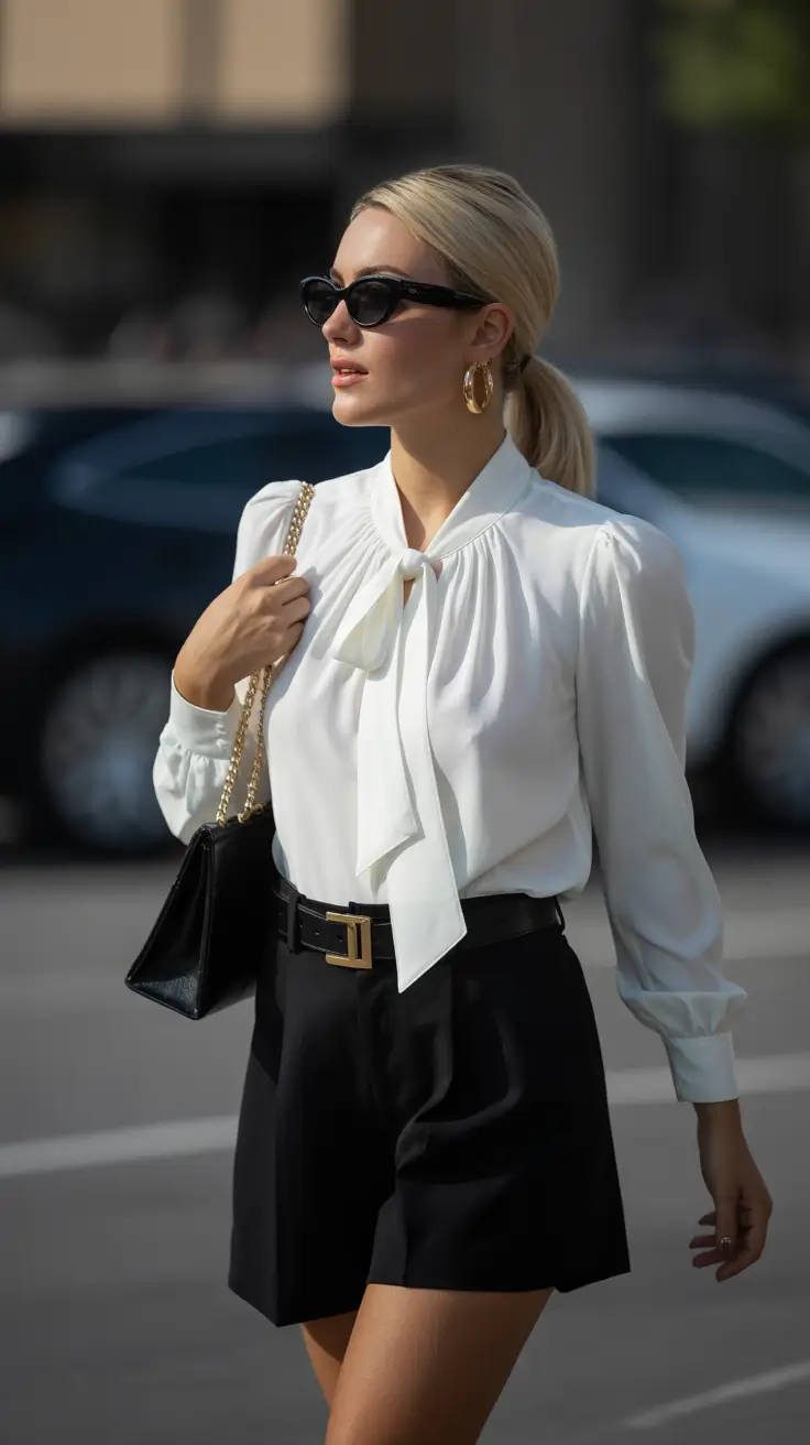 spring dinner outfits Modern Monochrome With a Polished Twist