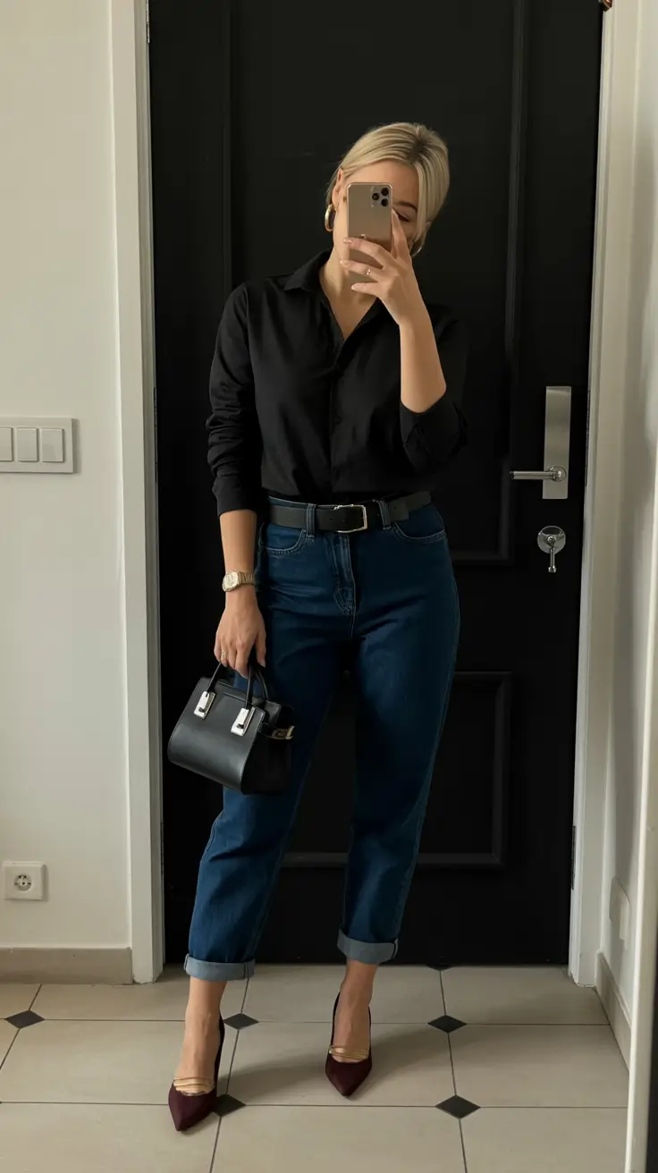 spring dinner outfits Casual Refinement With Denim Confidence