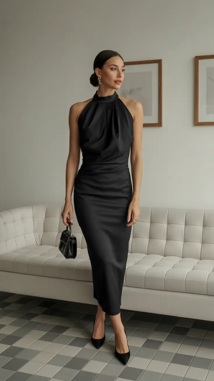 spring dinner outfits Satin Noir for Elevated Evenings