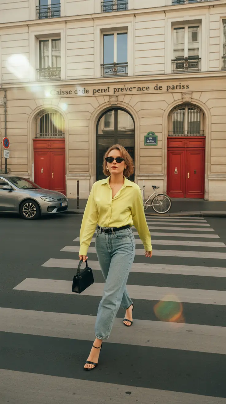 spring dinner outfits Lemon Freshness for an Effortless City Evening