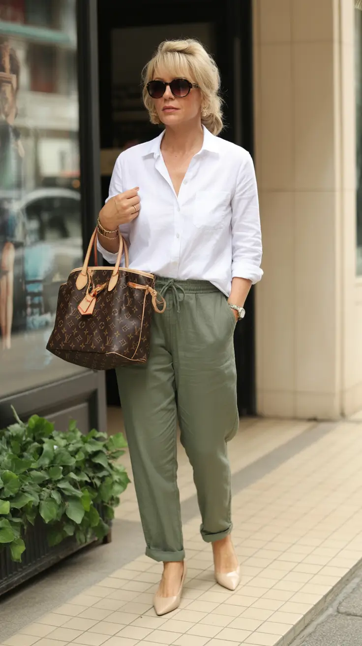 elegant spring outfits for old women 2026 Soft Greens with Luxe Everyday Details