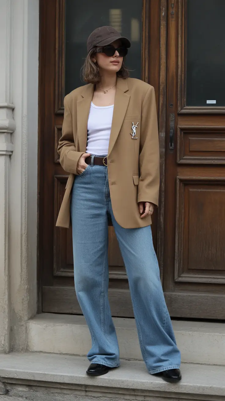 casual spring outfits 2026 Sporty Neutrals With Structured Denim