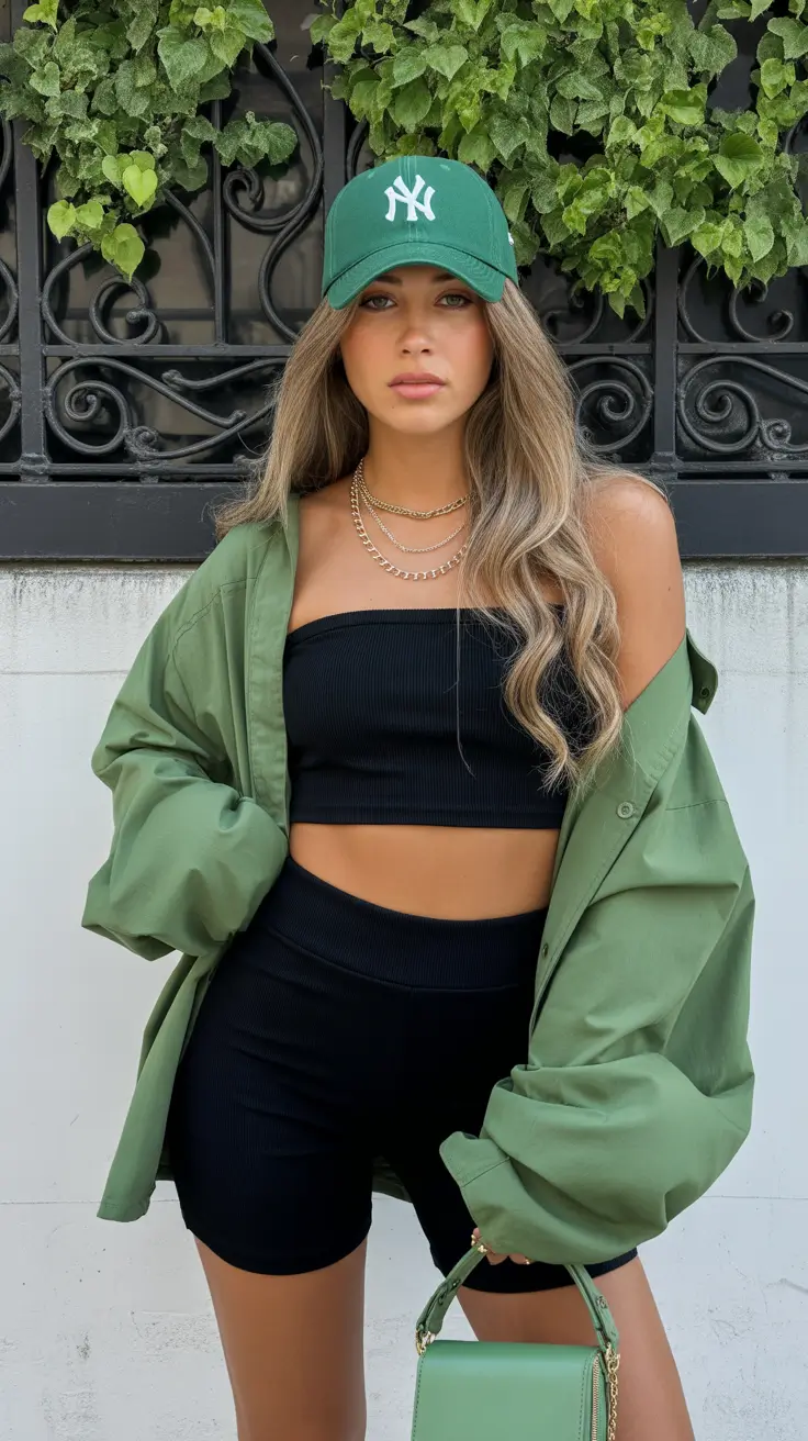 popular early spring outfits 2026+Sporty Street Chic in Fresh Green