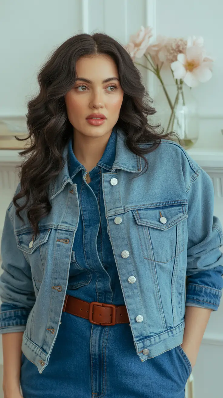 popular early spring outfits 2026+Layered Denim Classics with Soft Early Spring Structure