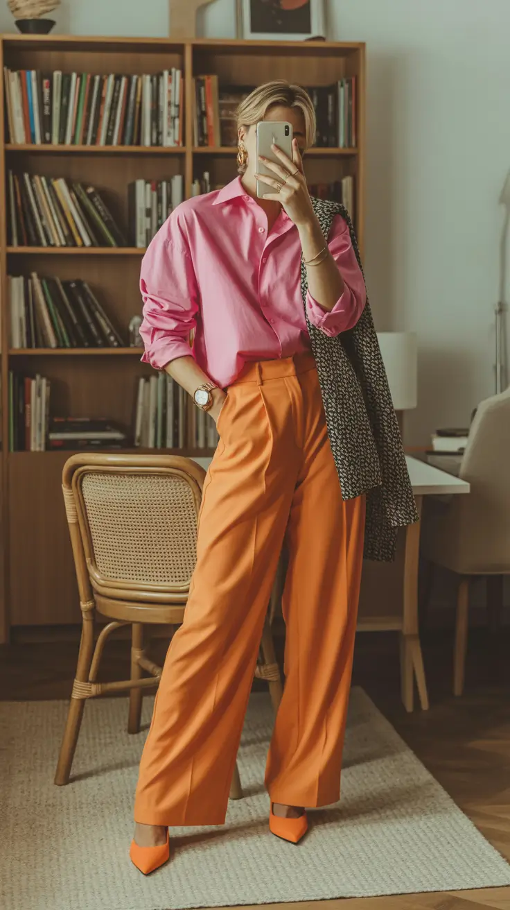 spring outfits streetwear y2k Color-Block Confidence with Tailored Ease