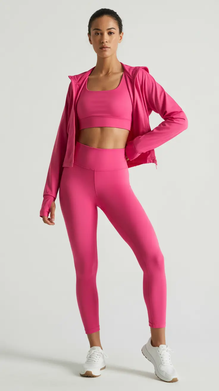 leggings outfit spring 2026 Bold Pink Energy for Bright Spring Days