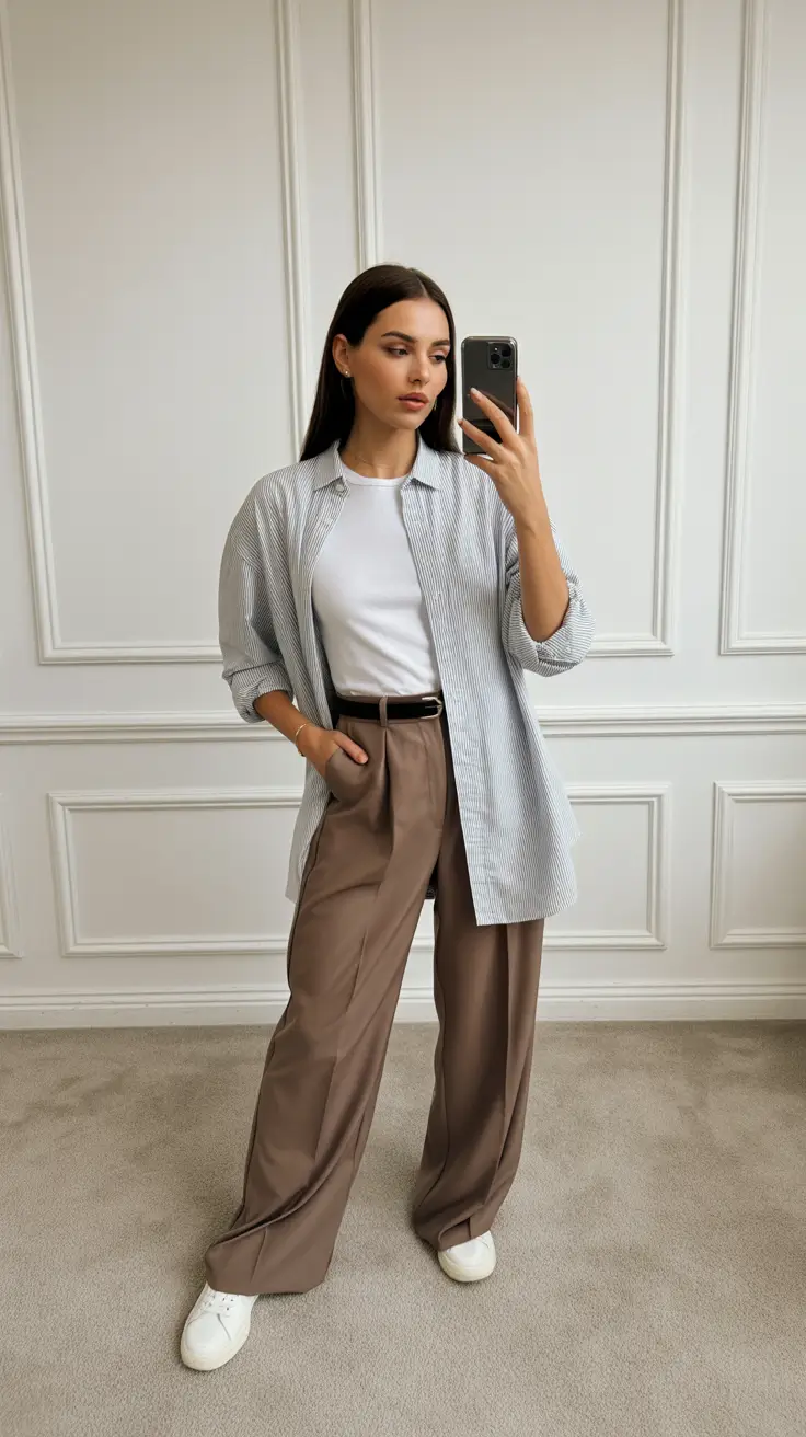 spring business casual outfits 2026 Relaxed Menswear Lines with a Weekend Ease