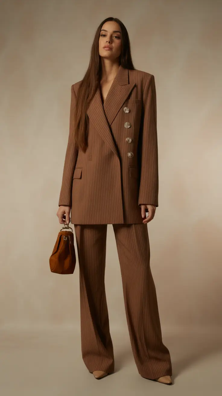 spring business casual outfits 2026 Bold Tailoring with Vintage-Inspired Drama