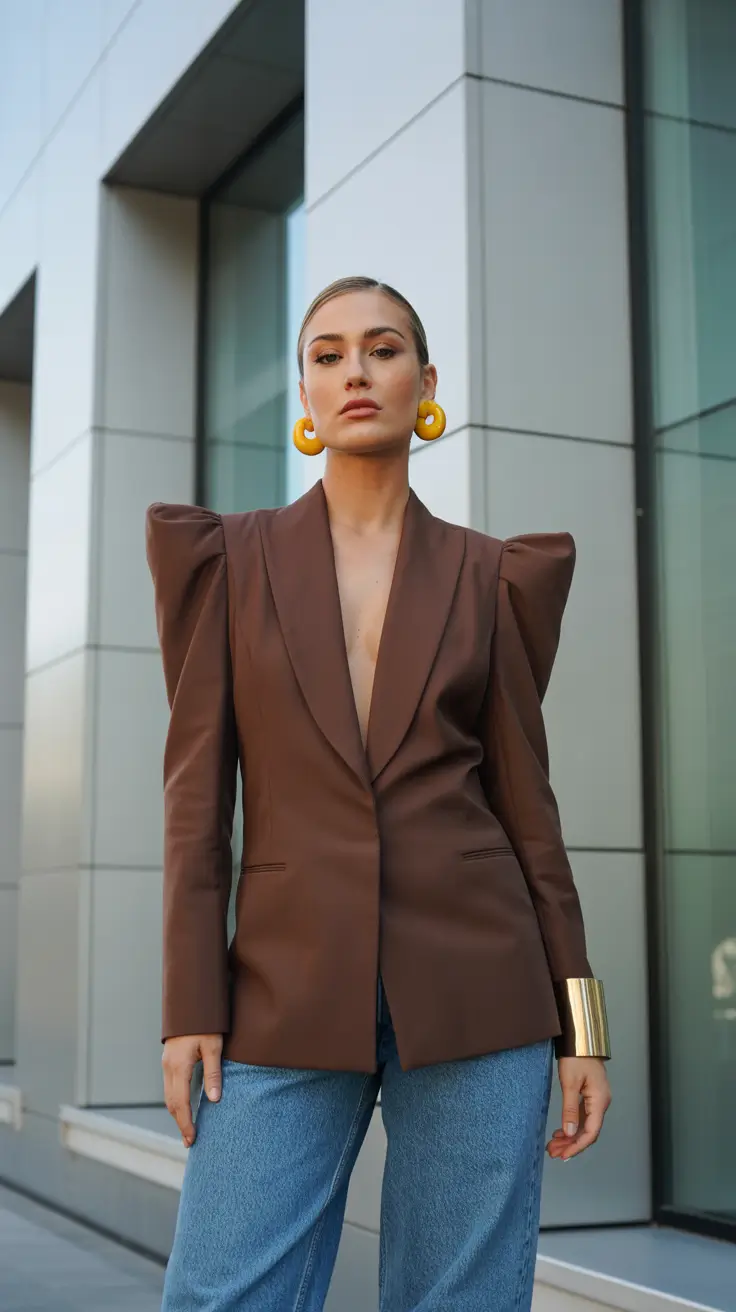 spring date night outfit 2026 Sculpted Power Meets Denim Ease