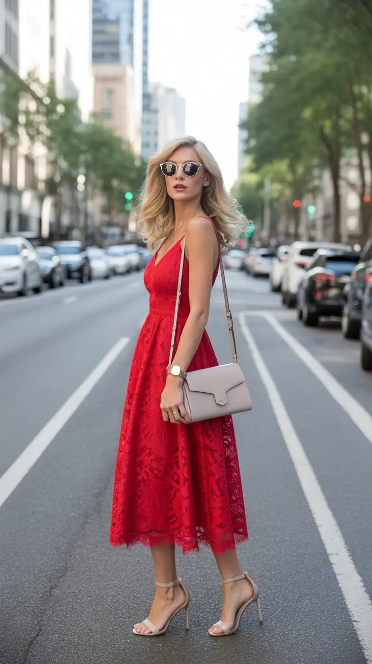 spring date night outfit 2026 A Red Dress Made for Warm Spring Nights