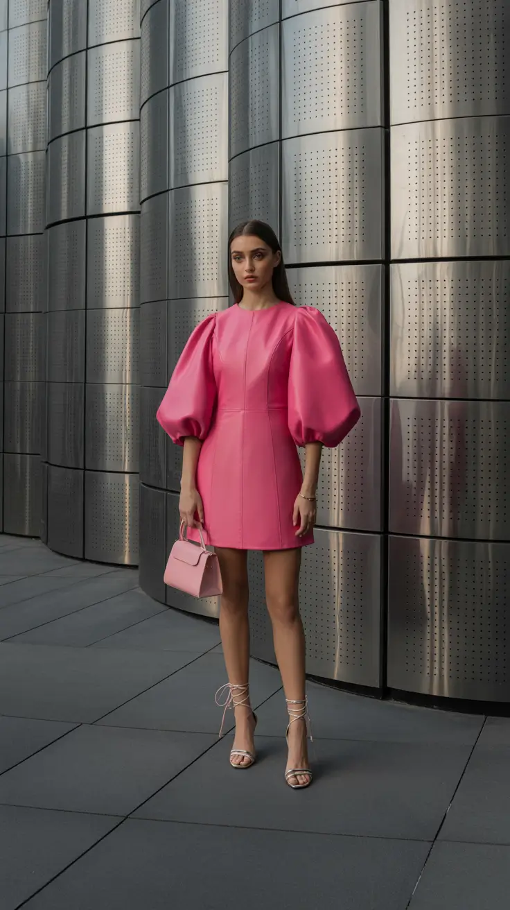 spring date night outfit 2026 Bold Pink Volume for a Playful Spring Mood