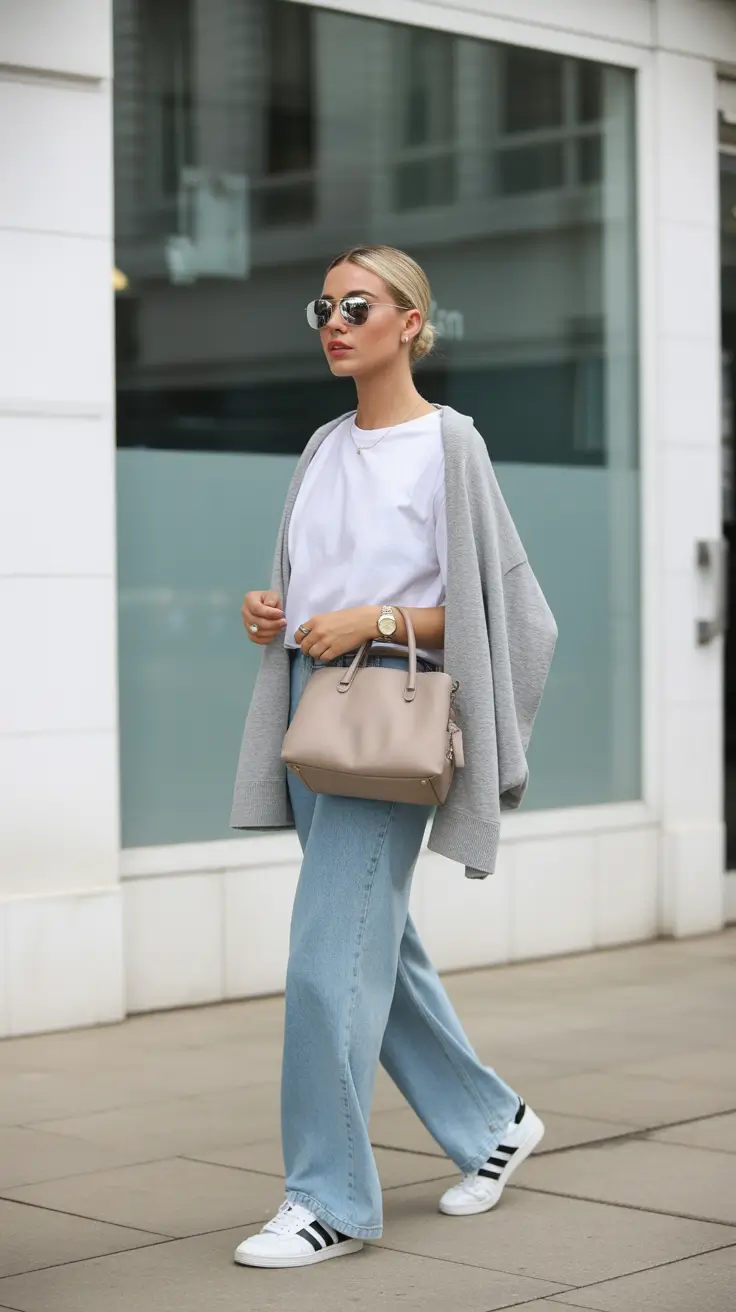 spring jeans outfit 2026 Minimalist Light Denim and Clean Neutrals