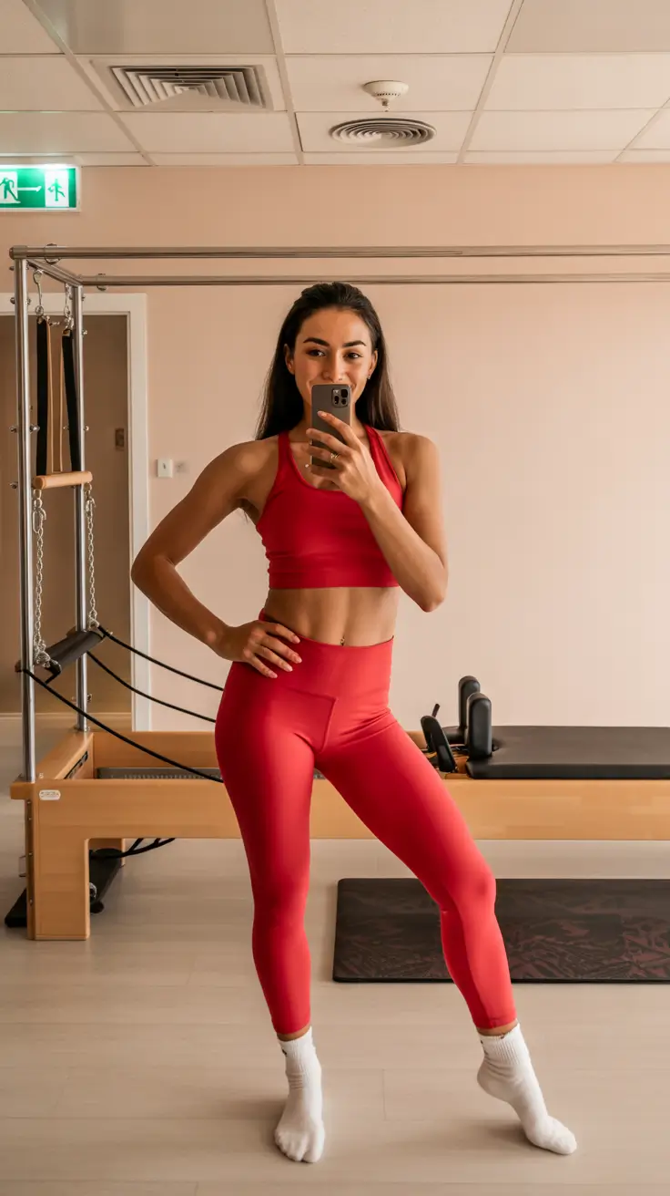 sport outfits women spring Vibrant Red Studio Confidence for Spring Movement