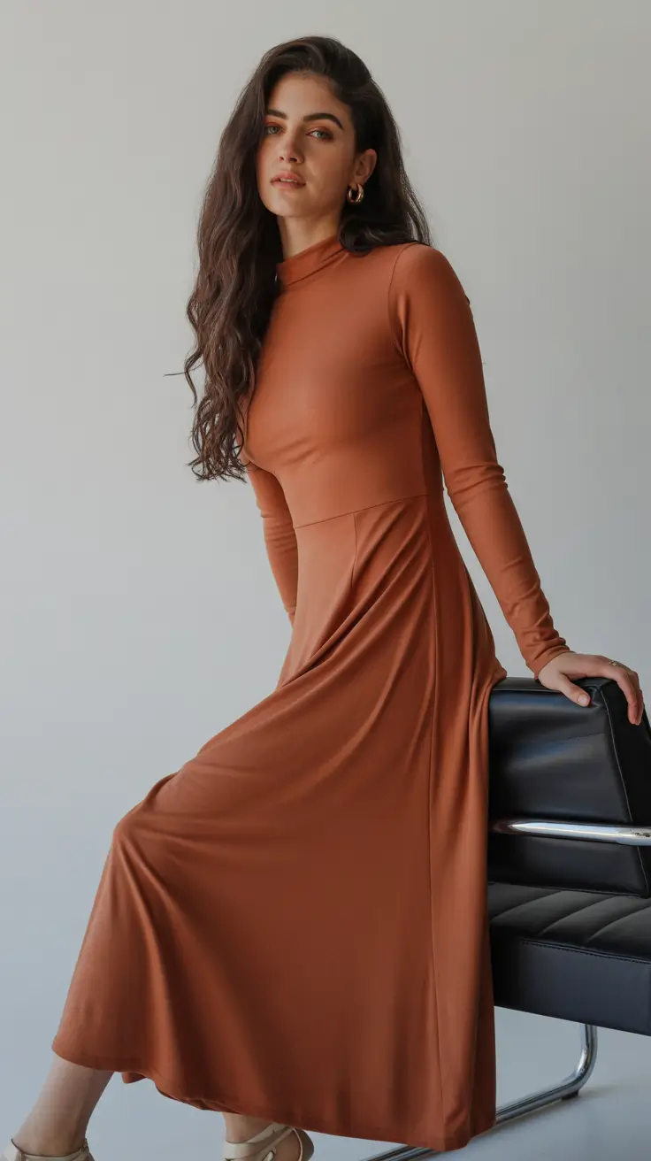 spring wedding guest outfit 2026 Soft Terracotta Ease for Early Spring Elegance