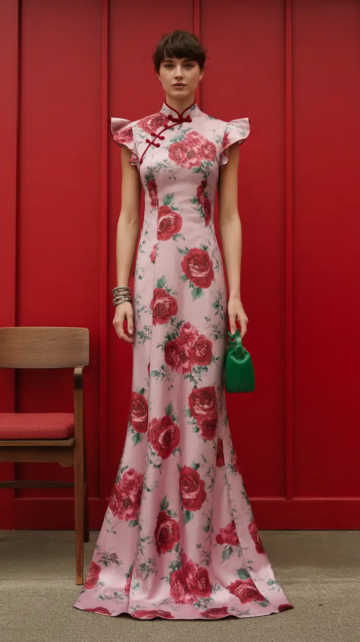 spring wedding guest outfit 2026 Blossom-Inspired Elegance With Eastern Influence