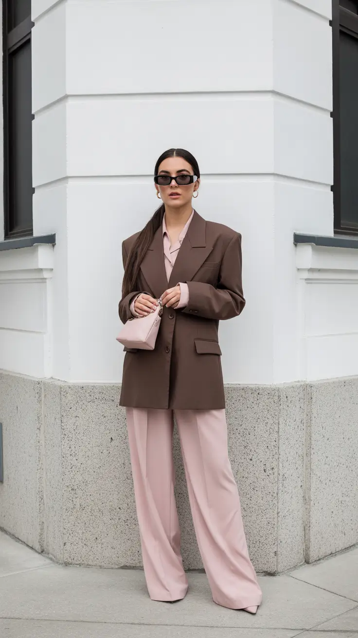 spring work outfits 2026 Chocolate and Blush for Soft Power