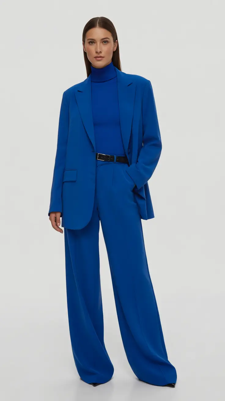 winter to spring outfits 2026 Architectural Blue Tailoring for a Bold Spring Shift