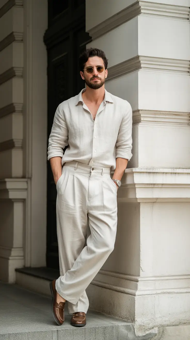 casual summer outfits men 2026 Linen Tailoring and Modern Old Money Sophistication